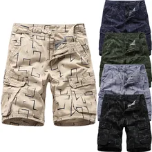 Горячие рабочие шорты с геометрическим принтом мужские летние на открытом воздухе повседневные свободные несколько карманов печати Комбинезоны пляжные шорты