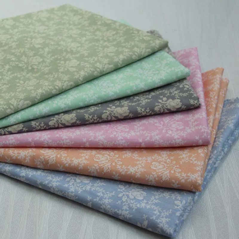 Винтажная розовая пасторальная хлопковая саржевая ткань для рукоделия, ручная стеганая потрепанная шикарное лоскутное украшение