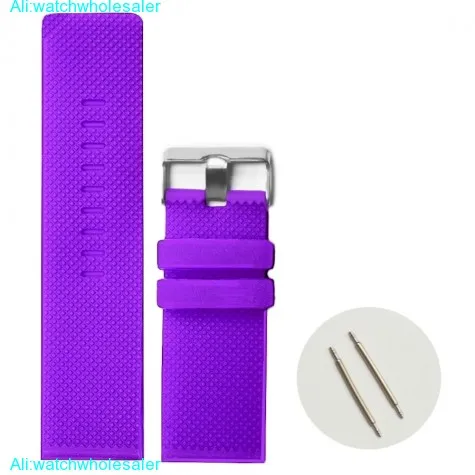 28mm Top Purple Color Silicone Jelly Rubber Ladies Watch Band Straps WB1079N28JB
