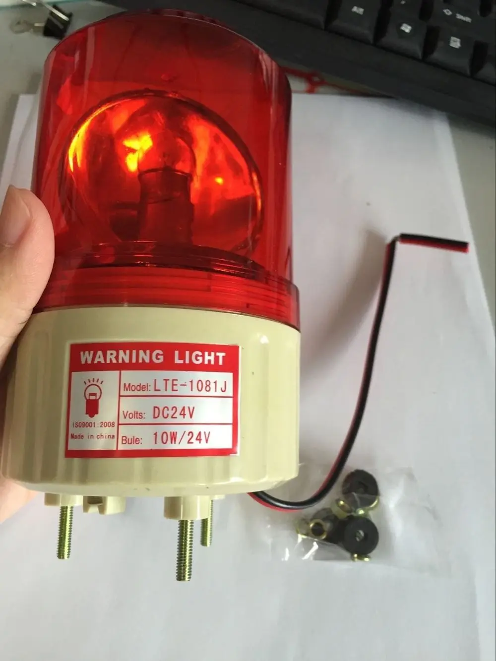 DC 24V timbre de sonido de la señal giratoria Industrial Piloto de aviso roja 