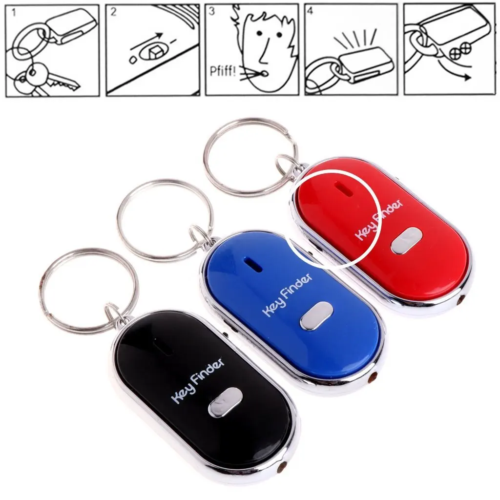 Wireless Whistle Key Finder Keychain For Women Men Anti-Lost Device Keyrings Electronic Anti-Theft Ellipse Plastic Key Search