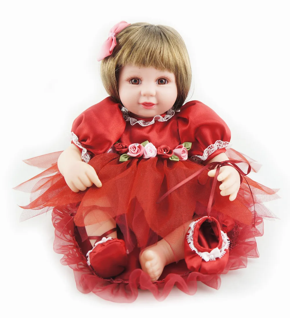 

Cosette 40CM Baby Dolls Red Ballet Girl in Lovely Dress with Cushion for Children Gifts Toy