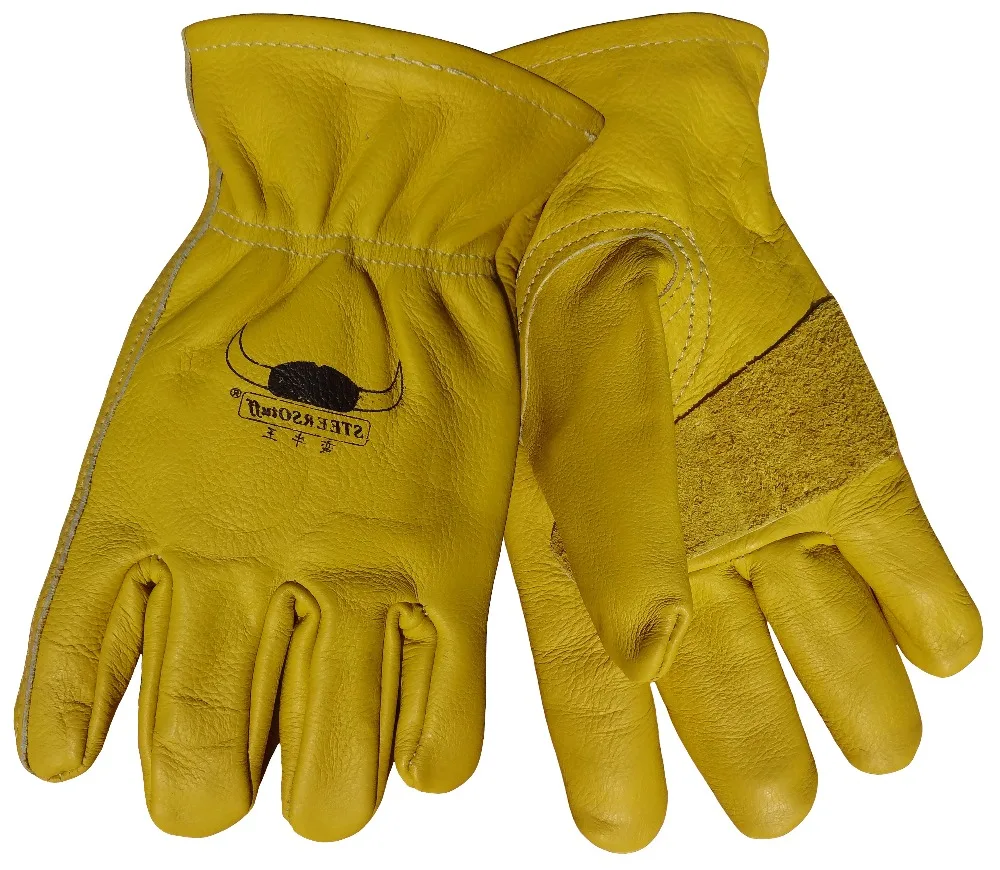 

Leather Work Gloves Cow Grain Leather Safety Gloves TIG MIG Welding Gloves Leather Driver Gloves