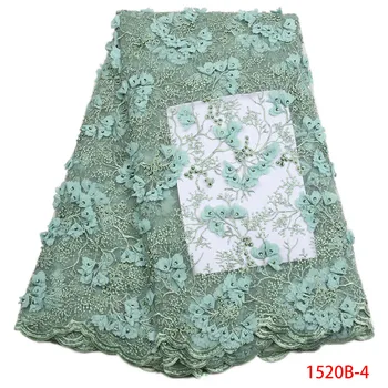 

Latest African Laces 2018 Nigerian Lace 3d Flowers Tulle Lace Fabric African French Laces Fabrics High Quality Tulle AMY1520B-a