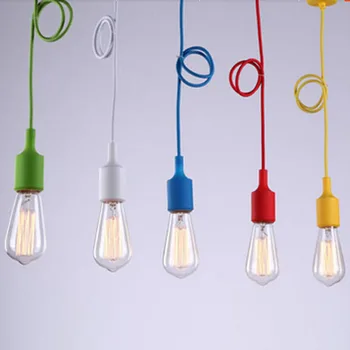 

Vintage Edison Pendant Lights Creative DIY Droplight Rainbow Pendant Lamp Colourful Home Decoration Lighting For Bar/Show Window