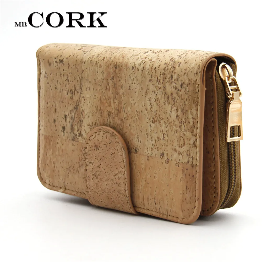 

Natural cork women wallet bifold wallet cork bag leather zipper vegan card holder wallet handmade from PORTUGAL bag-249