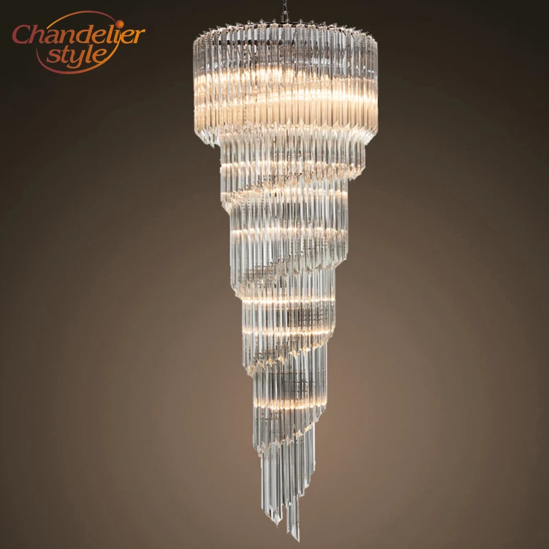 Modern Murano Glass Prism Chandelier Lighting Luxury Staircase