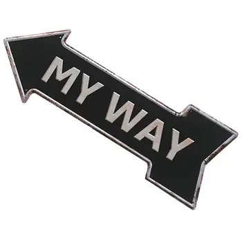 

Vintage Arrow Plate Poster Indication English Slogan for Bar Pub Decoration Cafe-05, 450 x 160mm