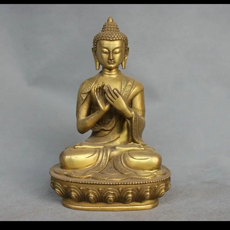 

wan67104078+++11.8'' China Tibet Shakyamuni Buddha Bronze Brass Statue Figurine