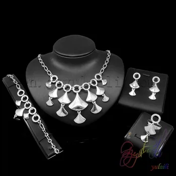 

Free Shipping Long Chain Jewelry Settings Without Stones Silver Peacock Jewellery Sets Indian Jewelry