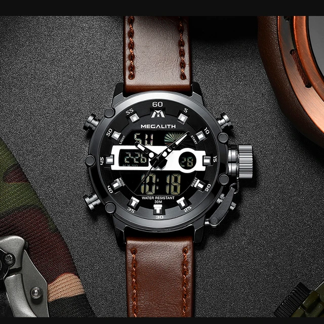 MEGALITH mężczyźni Sport zegar Dropshipping Luminous wodoodporny zegarek kwarcowy mężczyźni wielofunkcyjny chronograf zegarek na rękę cena hurtowa tanie i dobre opinie Podwójny Wyświetlacz Klamra 3Bar Stop 22 5 cm 13mm 22mm Okrągły Kwarcowe Zegarki Na Rękę Aksamitne Skóra Alarm Wyświetlacz led MEGALITH mężczyźni Sport zegar Dropshipping Luminous wodoodporny zegarek kwarcowy mężczyźni wielofunkcyjny chronograf zegarek na rękę cena hurtowa tanie i dobre opinie Podwójny Wyświetlacz Klamra 3Bar Stop 22 5 cm 13mm 22mm Okrągły Kwarcowe Zegarki Na Rękę Aksamitne Skóra Alarm Wyświetlacz led