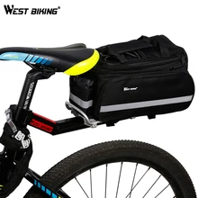 WEST BIKING 65kg Capacity Bike Racks+Bag Bike Luggage V Brake Disc Rack Stacking Shelf Tailstock Bicycle Rack+Rear Saddle Bag