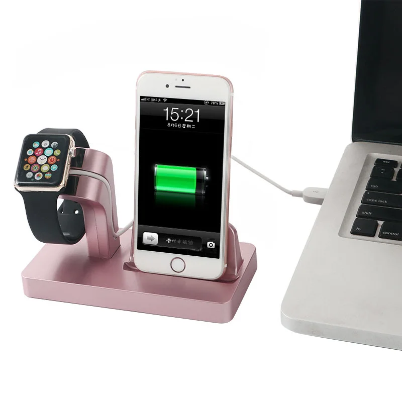 BBSW 2 in 1 Charging Dock Station Desktop Cradle Phone Stand Holder for iPhone X 8 7 Plus 6S SE For Apple Watch Charger Holder (3)