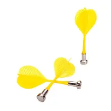 10X 3 шт BullsEye цель игры Пластиковые Магнитные плоские наконечники Дартс-желтый