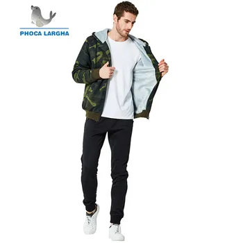 

New Winter Camouflage Set Men 2019 Casual Hooded Warm Sweatshirts Male Thicken Tracksuit 2 PCS Fleece Zippers Hoodies+Pants Mens