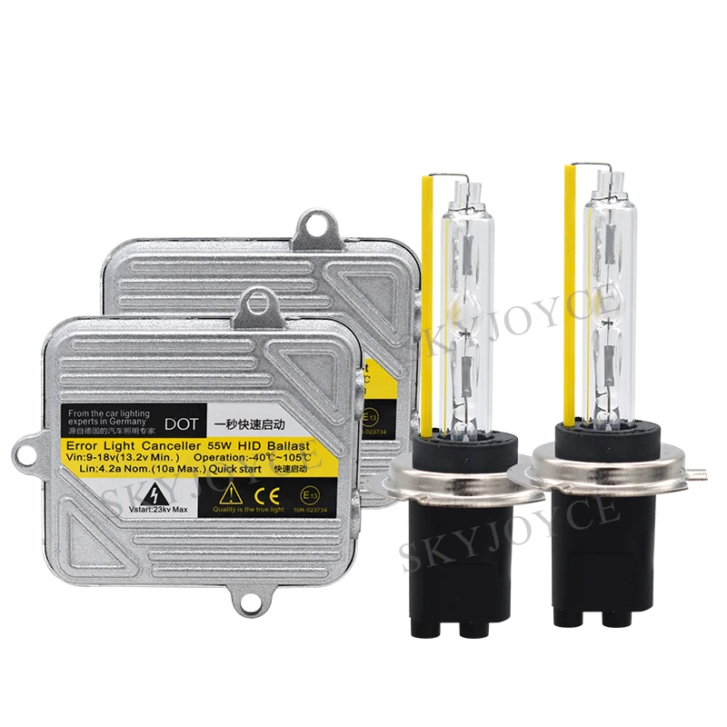 SKYJOYCE DC 55 Вт Автомобильная фара Xenon H7 H1 H3 H11 9005 9006 9012 D2H HID ксеноновый комплект 12 В 5500K