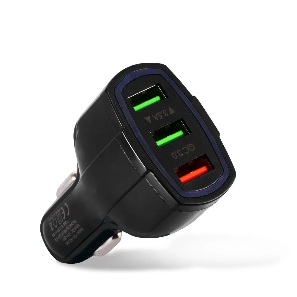 سريع تهمة 3.0 سيارة مهايئ شاحن 3.5A QC3.0 سريع شاحن سيارة-شاحن 3 ميناء USB سيارة الهاتف المحمول شاحن آيفون 8 زائد X