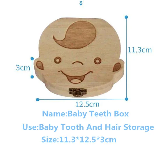 1 шт., детская коробка для зубов, английский/французский/испанский/русский текст, деревянная коробка для хранения зубов, органайзер для маленьких мальчиков и девочек, сувенир