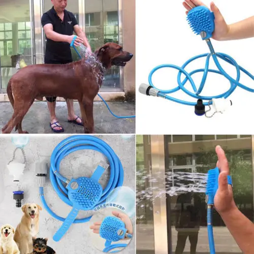

Pet Dog Bath Sprayers Bathing Cleaner Shower Tool Pet Dogs Combination Sprayer Scrubber Cleaning Brush