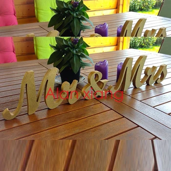 

free shipping 6" Mr & Mrs Table Sign for Wedding, Mr and Mrs Wedding Signs Glittered, Wedding Sign Sweetheart Table
