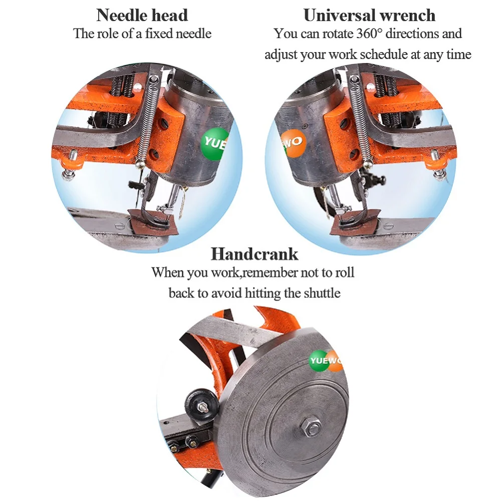 YUEWO DIY Shoe Repair Machine Manual Shoe Mending Sewing Machine Cobbler Shoe Repair Machine Cotton Nylon Line Sewing Machine Green Machine