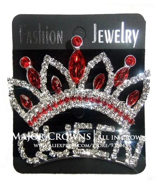 Red Crown Pin Princess Queen Pageant Brooch Pins-in Brooches from Jewelry & Accessories on 