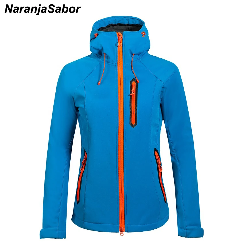 

NaranjaSabor 2019 Autumn Winter Womens Fleece Jackets Casual Hooded Coat Solid Hoodies Thermal Windbreaker Female Brand Clothing