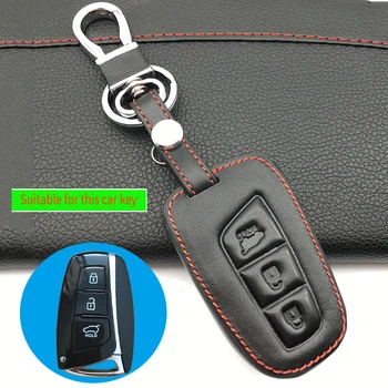 

Praise bags main cases 100% leather sets Car key cases For Hyundai IX45 Santa Fe (DM) 2013 2014 2015 2016 3 buttons Key Shell