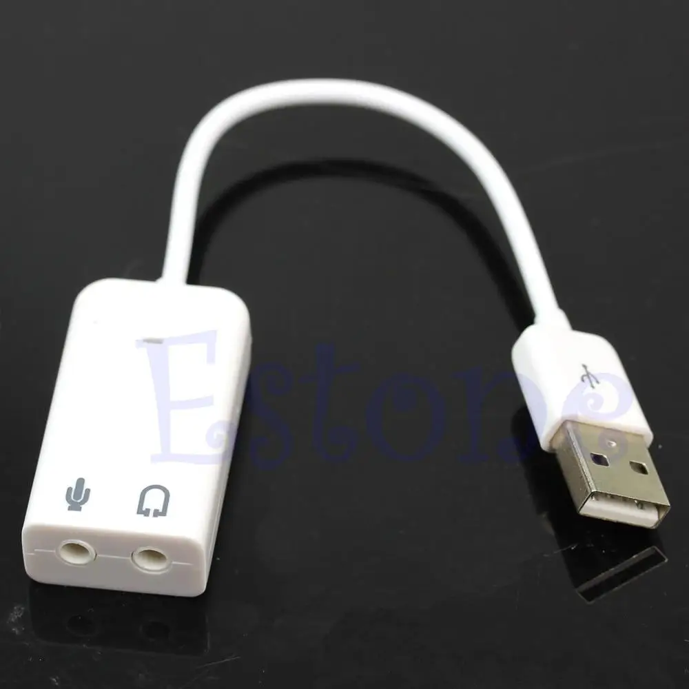 

USB Audio Adapter Extenal USB2.0 3D VIRTUAL 7.1 CHANNEL AUDIO SOUND CARD Mic Headphone Jack Adapter for Laptop PC Brand New