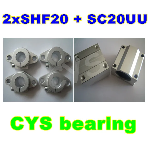 

2pcs SHF20 Flange Horizontal Shaft Support + 1pc SC20UU SCS20UU Linear slide unit for CNC rail