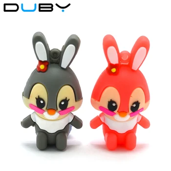 

usb flash drive pen drive pink rabbit memory stick gray rabbit 4GB 32GB 64GB pendrive 8GB 16GB cartoon character u disk free