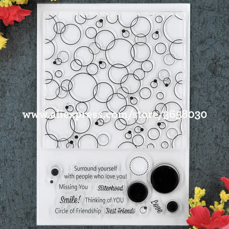 

Circle Bubble Background Scrapbook DIY photo cards rubber stamp clear stamp transparent stamp 11x16cm 80723111