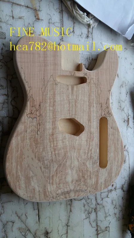 

free shipping retail new electric guitar TL body with EXTRA flamed maple top unpainted +foam box cut by CNC machine F-2162