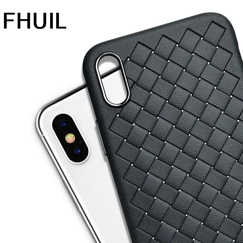 

Luxury Soft Silicone Case For iPhone 7 Plus Grid Pattern Case For iPhone 6 6s 8 Plus XR XS XS MAX Cover Silicone Accessories