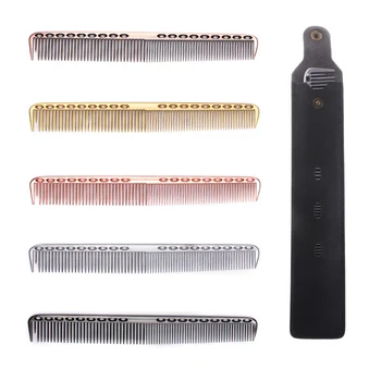 

Antistatic Comb with Pouch Aluminum Metal Detangling Hairbrush Personalized Pocket Hair Brushes Hairdresser & Personal Tool 1306