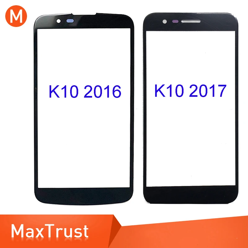 

10PCS/Lot Top Quality For LG K10 2016 K410F / K10 2017 X400 M250 M250N Front Touch Screen Outer Glass Lens
