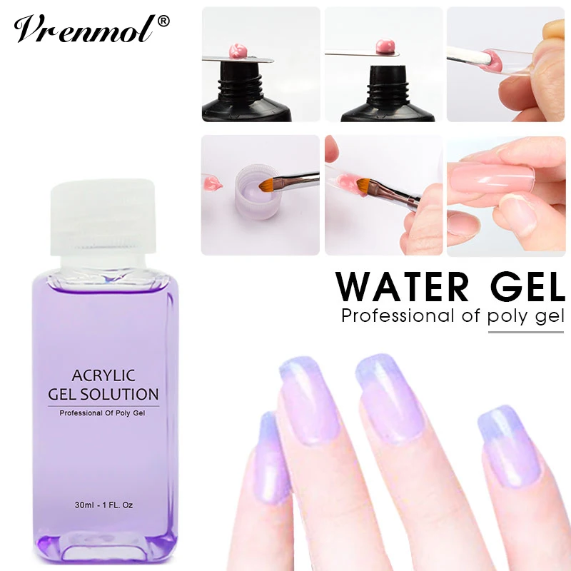 Vrenmol Poly Gel UV Soak Off Nail Lacquer Slip Solution 30ml Hard Jelly