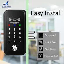 Cerradura de puerta para puerta de vidrio de aluminio, tarjeta RFID, reconocimiento Digital, Bloqueo de control remoto profesional, 2000 usuarios