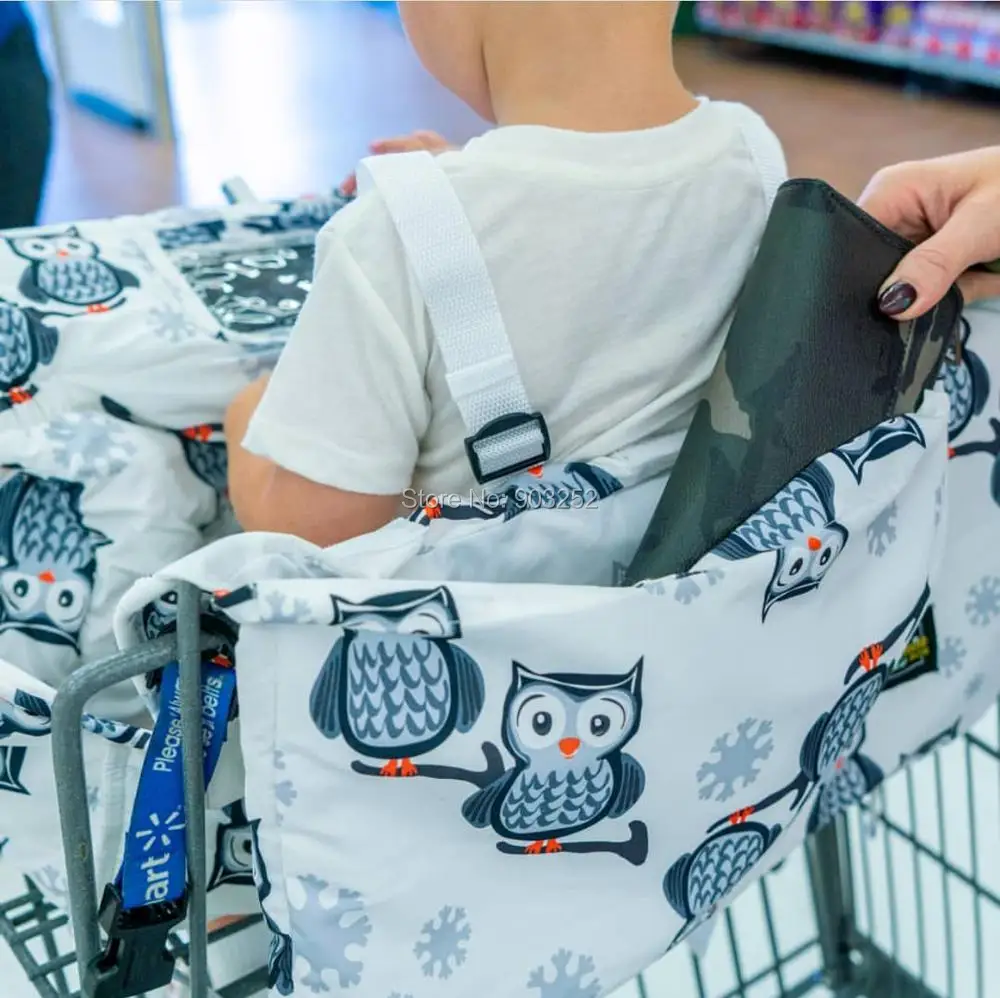 Чехол на колесиках с изображением совы и слона и чехол для стульчика для малышей и младенцев с прозрачным карманом