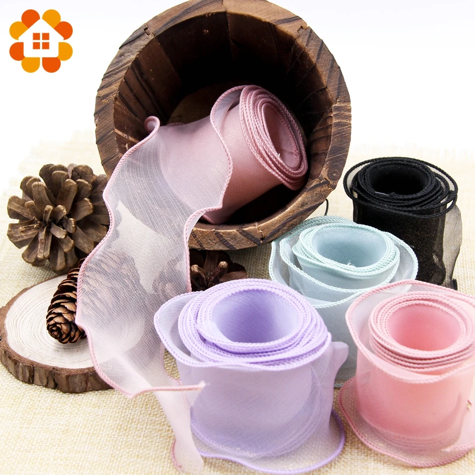 

5Yard Colorful Organza Ribbon Wavy Crimping Wedding Packing DIY Crafts Decor For Bouquet Gift Wrapping Candy Box Decorations