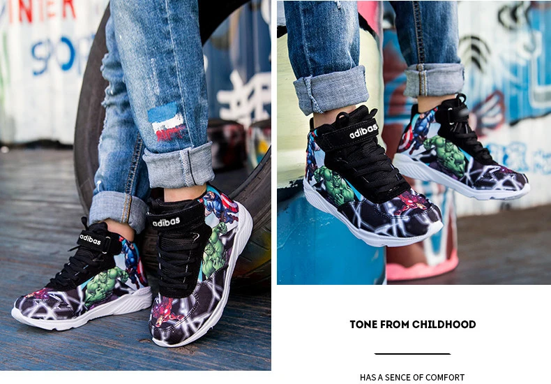 Kids Sneakers For Boys Basketball Shoes Running The Avengers Baby Casual Children shoes Sport boot Cartoon gamin chaussure (9)