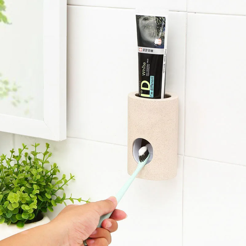 

New Valley Fiber Automatic Toothpaste Dispenser Bathroom Accessories Automatic Lazy Toothpaste Tube Wringer Toothpaste Holder