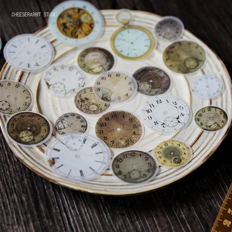 

50pcs Vintage Clock And door Frame Vellum Stickers for Scrapbooking Happy Planner/Card Making/Journaling Project/diary