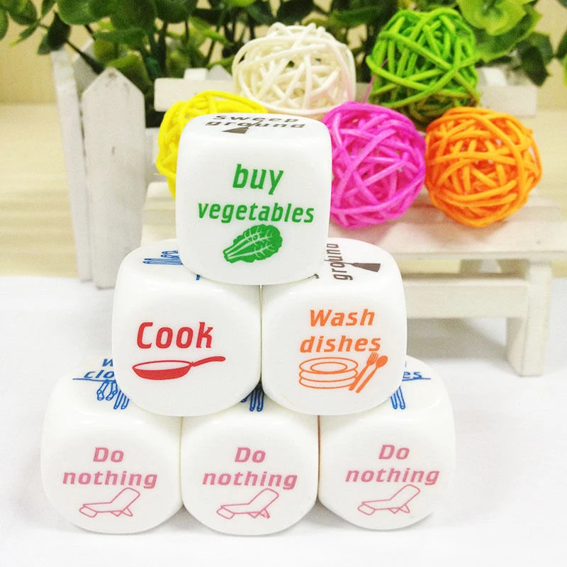 

5 Pieces/Set 20mm Dice Housework Game Dices Toy Funny Couples Families Game Dice