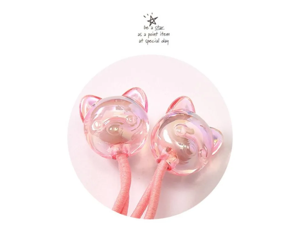 1 пара корейских детских резиновых браслетов, милые аксессуары для волос принцессы с хрустальными шариками, не повреждает волосы для девочек