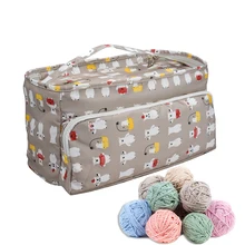 New 6 Styles Yarn Storage Tote Knitting Bag Women Travel Yarn Organizer Bag for Crochet Hooks Knitting Needles Sewing Tools Case