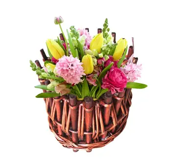 

Retro Handmade Wicker Flower Pot Basket Home Living Room Decoration Innovative Flower Basket Creative Wicker Flower Pot