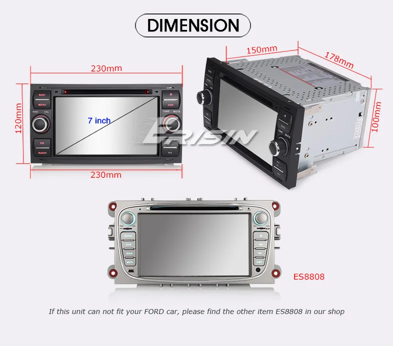 Cheap Erisin ES8831FB 7" Android 8.0 Octa core 4G RAM Car DVD GPS Radio DVR DAB+ DVD for Frod Transit Focus Fiesta Kuga 20