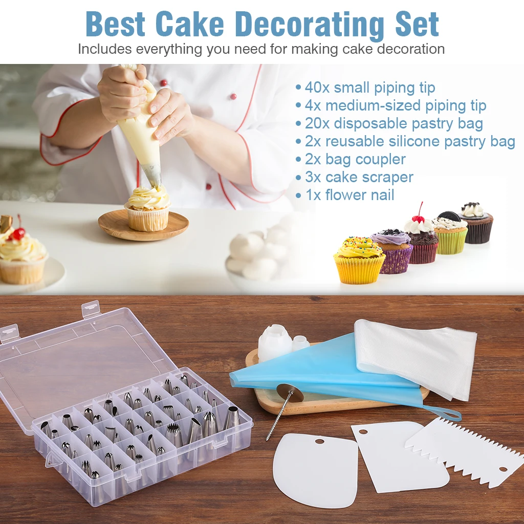 72 шт набор инструментов для украшения торта чехол для выпечки цветок торт набор для ногтей 44 окантовочные наконечники для выпечки силиконовые мешки для пирожных скребок для торта