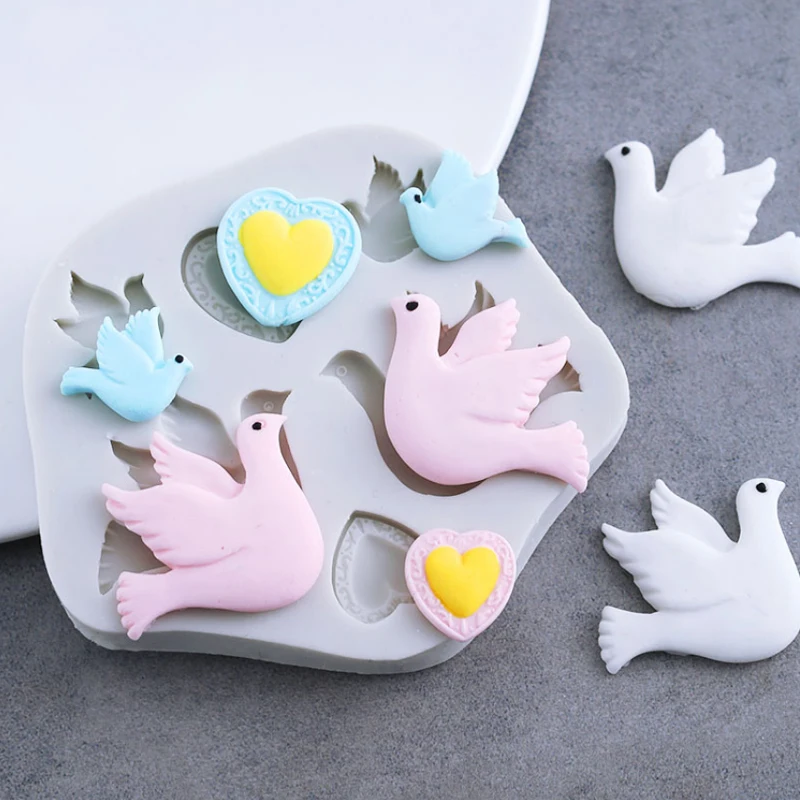 5 Birds Silicone Fondant Mold Cake Sugarcraft Decorating Chocolate Mould UK
